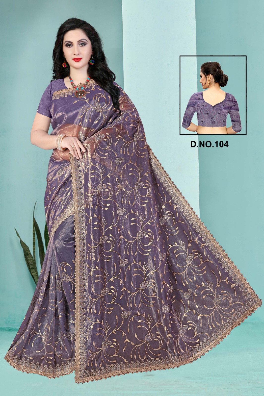 Women Net Embellished Party Wear Saree